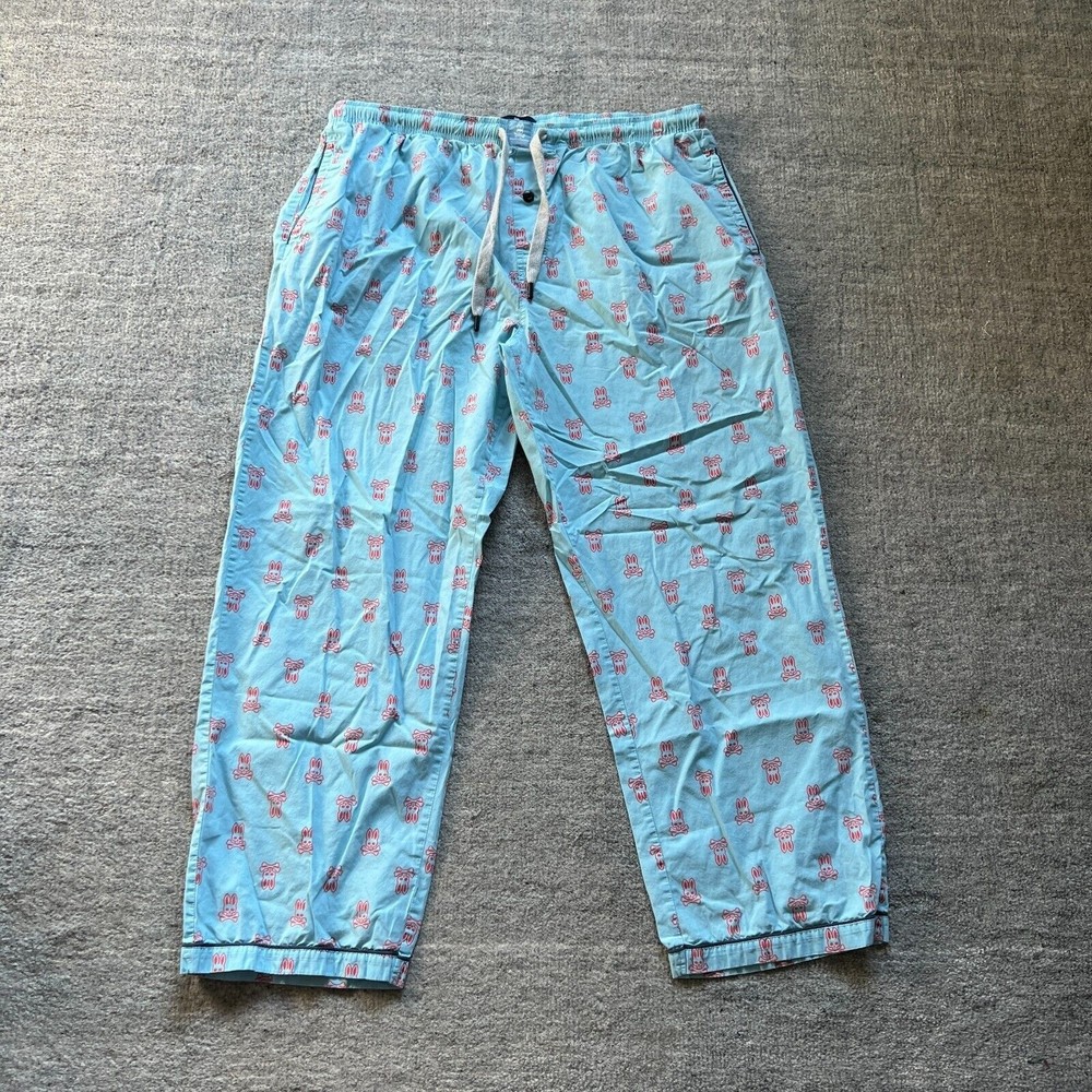Psycho Bunny Pajama Pants Mens XL All Over Bunny Print Lounge Sleepwear